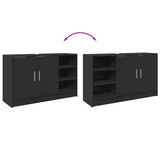 Sink Cabinet Black 90x29x55 cm Engineered Wood 848123