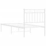 Metal Bed Frame without Mattress with Headboard White 80x200cm 373731