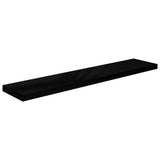 Floating Wall Shelves 2 pcs High Gloss Black 120x23.5x3.8 cm MDF 323779