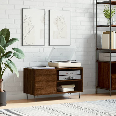 ZNTS Record Cabinet Brown Oak 85x38x48 cm Engineered Wood 831707