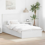 Storage Bed with Headboard White 100 x 200 cm Engineered Wood 3410826