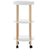 3-tier Trolley White 38x38x82 cm Engineered Wood&Solid Wood Pine 345600