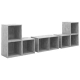 6 Piece TV Cabinet Set Concrete Grey Engineered Wood 3080055