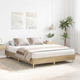Bed Frame Sonoma Oak Engineered Wood Double Bed Rectangular 3328719