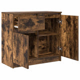 Sideboard with Drawer Smoked Oak 71x35x65 cm Engineered Wood 861602