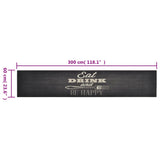 Kitchen Rug Washable Kitchen Black 60x300 cm Velvet 136560