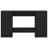 Desk with Drawer Black Oak 133 x 50 x 75 cm Engineered Wood 3332512