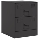 ZNTS Bedside Cabinets 2 pcs Black 34.5x39x44 cm Steel 841620