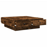 Coffee Table Smoked Oak 90x90x28 cm Engineered Wood 848091