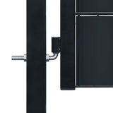 ZNTS Fence Gate PVC and Steel 100x204 cm Anthracite 145236