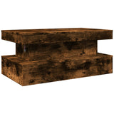 Coffee Table with LED Lights Smoked Oak 90x50x40 cm 839851