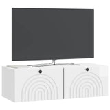 Wall-Mounted TV Cabinet High Gloss White 98 x 41 x 30 cm 898189