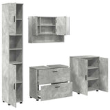 Bathroom Furniture Set with Drawer 4 pcs Concrete Grey 3393086