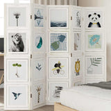 Room Divider 5 Panels White Solid Wood Paulownia 358693