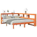 Bookcase Bed without Mattress Wax Brown 160x200 cm Solid Wood Pine 3324313
