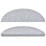Carpet Stair Treads 15 pcs Light Grey 56x17x3 cm 133879