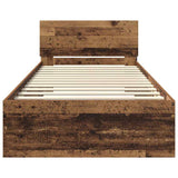 Bed Frame with Headboard Old Wood 90 x 200 cm Engineered Wood 885796