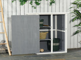 Wooden Small Shed, Garden Storage Shed with Shelves and Bolt Latch, 75L x 56W x115H cm, Grey T3398P318692
