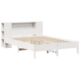 Bookcase Bed without Mattress White 160x200 cm Solid Wood Pine 3322826