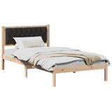 Bed Frame with Headboard Black 100 x 200 cm Solid Pine Wood 878211