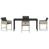 Garden Dining Set 5 pcs Light Grey Poly Rattan 3380735