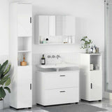 Bathroom Furniture Set with Drawer 4 pcs High Gloss White 3393047