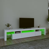 TV Cabinet with LED Lights White 215x36.5x40 cm 3152794
