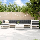 8 Piece Garden Lounge Set White Solid Wood Pine 3186292