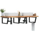 Basin Shelf Wall Mounted Steel and Solid Wood Acacia 3302947