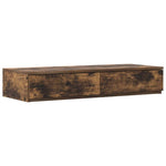 Storage Bed Frame with Drawer Smoked Oak 236.5 x 80 x 31.5 cm 3335601