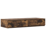 Storage Bed Frame with Drawer Smoked Oak 75 cm Engineered Wood 3335681