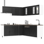 ZNTS 11 Piece Kitchen Cabinet Set Lucca Black Engineered Wood 3314922