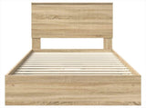 Storage Bed with Drawer Sonoma Oak 90 x 200 cm Engineered Wood 3411245