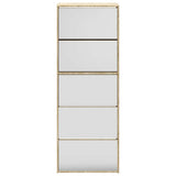 Shoe Cabinet 5-Layer Mirror Oak 63x17x169,5 cm 273937