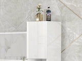 Freestanding Bathroom Cabinet, High Gloss Storage Cabinet with Doors and Adjustable Shelves, 30 30 T3398P343303