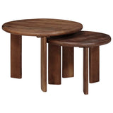 Nesting Coffee Tables 2 pcs Dark Brown Solid Mango Wood 4104652