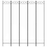 5-Panel Room Divider White 200x220 cm Fabric 350170