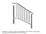 Matte Black Outdoor 3 Level Iron Handrail 23559208