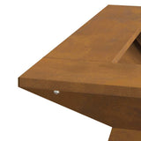 Fire Pit Brown 48 x 48 x 40 cm Weathering Steel 858923