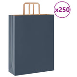Paper Bags 250 pcs with Handles Blue 32x12x42 cm 4101928