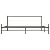284687 Bed Frame without Mattress Grey Metal 200x200 cm