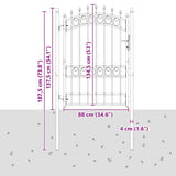 146381 Fence Gate "EMMEN" with Spikes Steel 103x134,5 cm Black