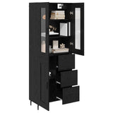Highboard with Drawer 2 pcs Black Oak Engineered Wood 3416147