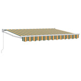 Retractable Awning Green and Yellow 2.5 x 2 m 3418883