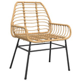 3 Piece Garden Dining Set Brown Poly Rattan Glass 3334541