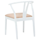 Dining Chair 2 pcs White and Brown Solid Rubber Wood 42020418