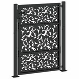 Garden Gate Black 100x125 cm Steel Leaf Design 4100960