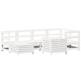 7 Piece Garden Sofa Set White Solid Wood Pine 3250965