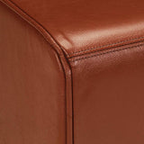 Gym Bok Bench Brown 110 cm Real Leather and Solid Wood Mango 351102