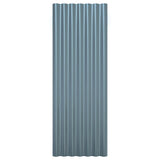 Roof Panels 12 pcs Galvanised Steel Grey 100x36 cm 319143